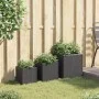 Jardineras 3 unidades ratán sintético negro de , Maceteros y jardineras - Ref: Foro24-366395, Precio: 82,96 €, Descuento: %