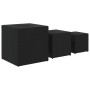 Jardineras 3 unidades ratán sintético negro de , Maceteros y jardineras - Ref: Foro24-366395, Precio: 84,40 €, Descuento: %