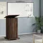 Atril con ruedas y cajón madera ingeniería marrón 55x55x107 cm de , Escritorios - Ref: Foro24-848030, Precio: 134,72 €, Descu...