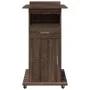 Atril con ruedas y cajón madera ingeniería marrón 55x55x107 cm de , Escritorios - Ref: Foro24-848030, Precio: 134,72 €, Descu...