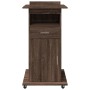 Atril con ruedas y cajón madera ingeniería marrón 55x55x107 cm de , Escritorios - Ref: Foro24-848030, Precio: 137,36 €, Descu...
