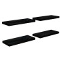 Estante flotante de pared 4 uds MDF negro brillo 60x23,5x3,8 cm en Estanterías | Comprar online en Foru.es