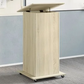Atril con ruedas y cajón madera roble Sonoma 55x55x107 cm de , Escritorios - Ref: Foro24-848026, Precio: 141,61 €, Descuento: %