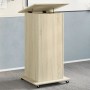 Atril con ruedas y cajón madera roble Sonoma 55x55x107 cm de , Escritorios - Ref: Foro24-848026, Precio: 129,78 €, Descuento: %