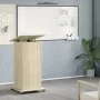 Atril con ruedas y cajón madera roble Sonoma 55x55x107 cm de , Escritorios - Ref: Foro24-848026, Precio: 141,61 €, Descuento: %