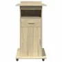 Atril con ruedas y cajón madera roble Sonoma 55x55x107 cm de , Escritorios - Ref: Foro24-848026, Precio: 141,61 €, Descuento: %