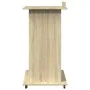 Atril con ruedas y cajón madera roble Sonoma 55x55x107 cm de , Escritorios - Ref: Foro24-848026, Precio: 141,61 €, Descuento: %