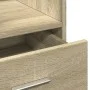 Atril con ruedas y cajón madera roble Sonoma 55x55x107 cm de , Escritorios - Ref: Foro24-848026, Precio: 141,61 €, Descuento: %