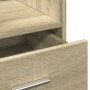 Atril con ruedas y cajón madera roble Sonoma 55x55x107 cm de , Escritorios - Ref: Foro24-848026, Precio: 129,78 €, Descuento: %