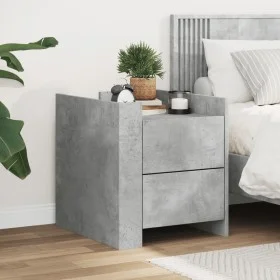 Mesita de noche madera de ingeniería gris hormigón 45x50x50 cm de , Mesitas de noche - Ref: Foro24-848286, Precio: 56,82 €, D...