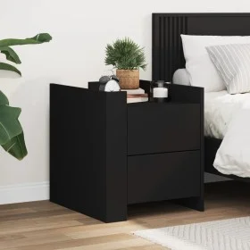 Mesita de noche madera de ingeniería negro 45x50x50 cm de , Mesitas de noche - Ref: Foro24-848284, Precio: 58,44 €, Descuento: %