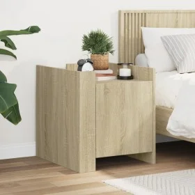 Mesita de noche madera de ingeniería roble Sonoma 45x50x50 cm de , Mesitas de noche - Ref: Foro24-848299, Precio: 45,04 €, De...
