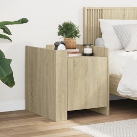 Mesita de noche madera de ingeniería roble Sonoma 45x50x50 cm de , Mesitas de noche - Ref: Foro24-848299, Precio: 46,39 €, De...