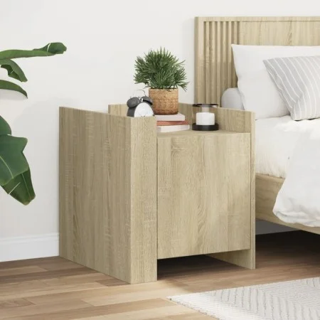 Engineered wood nightstand in Sonoma oak, 45x50x50 cm. by , Nightstands - Ref: Foro24-848299, Price: 45,04 €, Discount: %