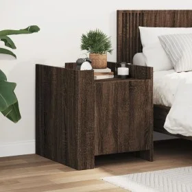 Mesita de noche madera de ingeniería roble marrón 45x50x50 cm de , Mesitas de noche - Ref: Foro24-848303, Precio: 47,75 €, De...