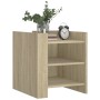 Mesita de noche madera de ingeniería roble Sonoma 45x50x50 cm de , Mesitas de noche - Ref: Foro24-848292, Precio: 45,46 €, De...