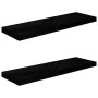 Estante flotante de pared 2 uds MDF negro brillo 80x23,5x3,8 cm en Estanterías | Comprar online en Foru.es