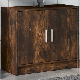 Armario de lavabo madera ingeniería roble ahumado 63x29x55 cm de , Muebles de baño - Ref: Foro24-848098, Precio: 54,07 €, Des...