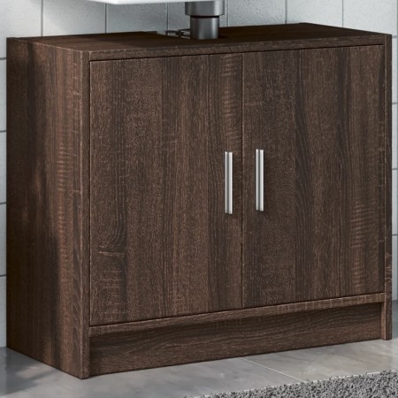 Armario de lavabo madera ingeniería marrón roble 63x29x55 cm de , Muebles de baño - Ref: Foro24-848100, Precio: 51,75 €, Desc...