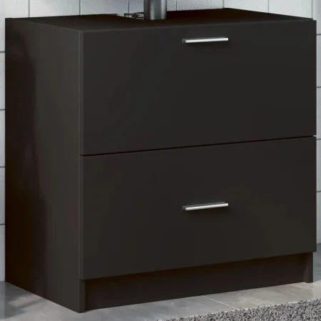 Armario de lavabo madera de ingeniería negro 59x37x59 cm de , Muebles de baño - Ref: Foro24-848109, Precio: 79,33 €, Descuent...