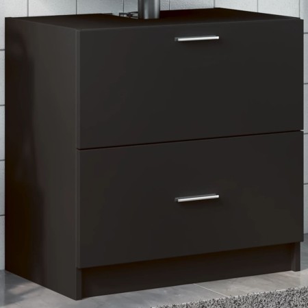Armario de lavabo madera de ingeniería negro 59x37x59 cm de , Muebles de baño - Ref: Foro24-848109, Precio: 80,82 €, Descuent...