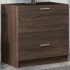 Armario de lavabo madera de ingeniería marrón roble 59x37x59 cm de , Muebles de baño - Ref: Foro24-848114, Precio: 78,60 €, D...