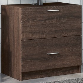 Armario de lavabo madera de ingeniería marrón roble 59x37x59 cm de , Muebles de baño - Ref: Foro24-848114, Precio: 79,92 €, D...