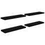 Estantes flotantes pared 4 uds negro brillo MDF 80x23,5x3,8 cm en Estanterías | Comprar online en Foru.es