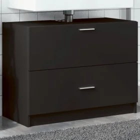 Armario de lavabo madera de ingeniería negro 78x37x59 cm de , Muebles de baño - Ref: Foro24-848116, Precio: 93,23 €, Descuent...