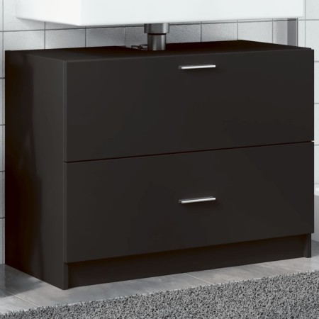 Armario de lavabo madera de ingeniería negro 78x37x59 cm de , Muebles de baño - Ref: Foro24-848116, Precio: 88,25 €, Descuent...