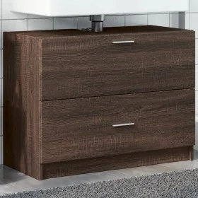 Armario de lavabo madera de ingeniería marrón roble 78x37x59 cm de , Muebles de baño - Ref: Foro24-848121, Precio: 90,64 €, D...