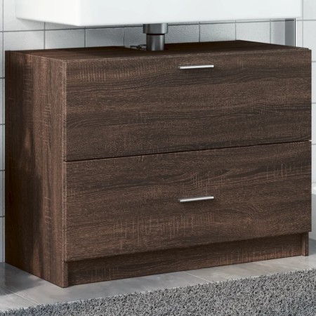 Armario de lavabo madera de ingeniería marrón roble 78x37x59 cm de , Muebles de baño - Ref: Foro24-848121, Precio: 92,09 €, D...
