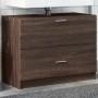 Armario de lavabo madera de ingeniería marrón roble 78x37x59 cm de , Muebles de baño - Ref: Foro24-848121, Precio: 92,09 €, D...