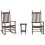Sillas mecedoras 2 uds mesa plegable madera maciza álamo marrón de , Mecedoras - Ref: Foro24-3281591, Precio: 302,34 €, Descu...