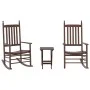 Sillas mecedoras 2 uds mesa plegable madera maciza álamo marrón de , Mecedoras - Ref: Foro24-3281591, Precio: 292,92 €, Descu...
