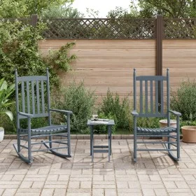 Sillas mecedoras 2 uds mesa plegable madera maciza álamo gris de , Mecedoras - Ref: Foro24-3281593, Precio: 232,82 €, Descuen...