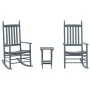 Sillas mecedoras 2 uds mesa plegable madera maciza álamo gris de , Mecedoras - Ref: Foro24-3281593, Precio: 232,82 €, Descuen...