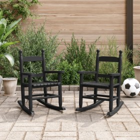 Mecedoras para niños 2 uds madera maciza de álamo negras de , Mecedoras - Ref: Foro24-3281598, Precio: 84,99 €, Descuento: %