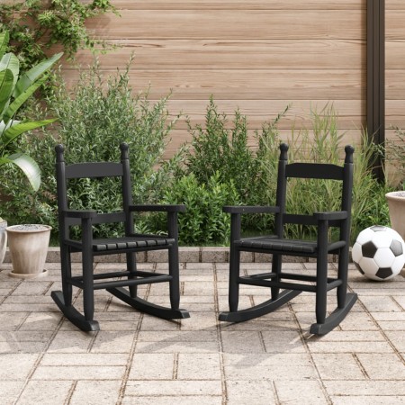 Mecedoras para niños 2 uds madera maciza de álamo negras de , Mecedoras - Ref: Foro24-3281598, Precio: 84,99 €, Descuento: %
