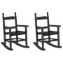 Mecedoras para niños 2 uds madera maciza de álamo negras de , Mecedoras - Ref: Foro24-3281598, Precio: 84,99 €, Descuento: %