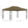 Cenador con doble techo gris taupe 3x4m 180 g/m² de vidaXL, Carpas y cenadores - Ref: Foro24-312244, Precio: 273,68 €, Descue...