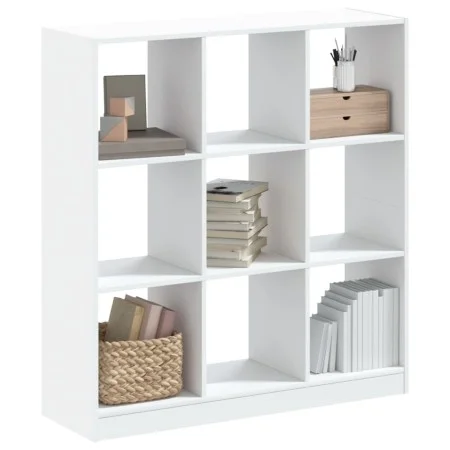 Estantería de madera de ingeniería blanca 102x32x108 cm de , Librerías y estanterías - Ref: Foro24-3307837, Precio: 90,23 €, ...