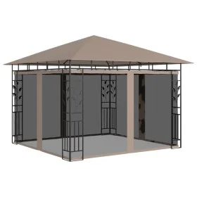 Cenador con mosquitera gris taupe 3x3x2,73 m 180 g/m² de vidaXL, Carpas y cenadores - Ref: Foro24-312251, Precio: 285,74 €, D...