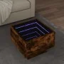Mesa auxiliar y LED madera ingeniería roble ahumado 40x40x30 cm de , Mesas de centro - Ref: Foro24-847501, Precio: 68,12 €, D...