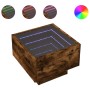 Mesa auxiliar y LED madera ingeniería roble ahumado 40x40x30 cm de , Mesas de centro - Ref: Foro24-847501, Precio: 69,32 €, D...