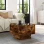 Mesa auxiliar y LED madera ingeniería roble ahumado 40x40x30 cm de , Mesas de centro - Ref: Foro24-847501, Precio: 68,12 €, D...