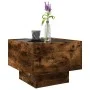 Side table with smoked oak engineered wood and LED, 40x40x30 cm. by , Coffee table - Ref: Foro24-847501, Price: 68,12 €, Disc...