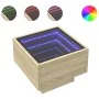 Mesa auxiliar con LED madera ingeniería roble Sonoma 40x40x30cm de , Mesas de centro - Ref: Foro24-847499, Precio: 62,91 €, D...