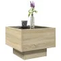 Mesa auxiliar con LED madera ingeniería roble Sonoma 40x40x30cm de , Mesas de centro - Ref: Foro24-847499, Precio: 62,91 €, D...