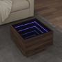 Mesa auxiliar con LED madera ingeniería marrón roble 40x40x30cm de , Mesas de centro - Ref: Foro24-847503, Precio: 62,90 €, D...